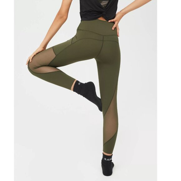Aerie Offline XS Goals High Waisted Pocket Legging Olive Green Mesh Extra Small - Picture 2 of 16